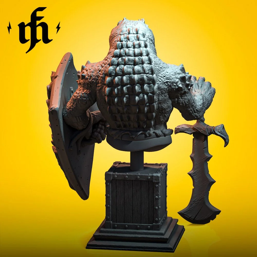 Crocodillo Bust printed by Mythic Forge