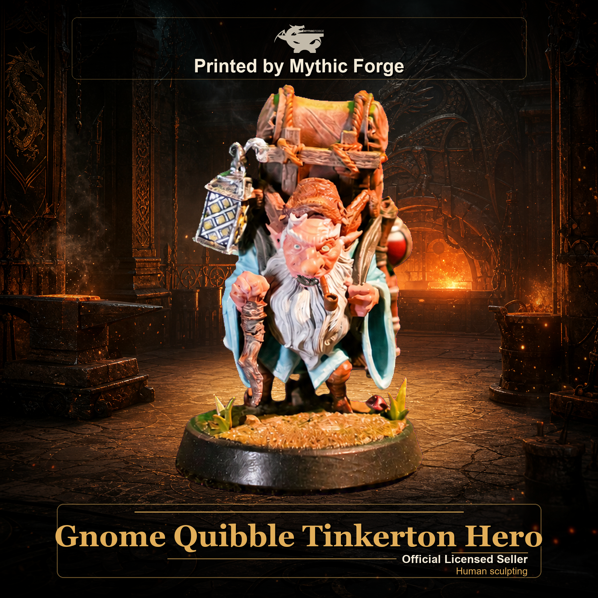 Gnome Quibble Tinkerton Hero printed by Mythic Forge