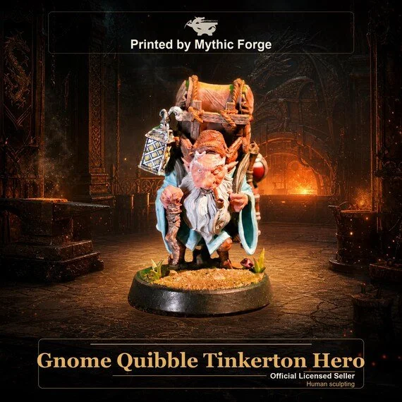Gnome Quibble Tinkerton Hero printed by Mythic Forge