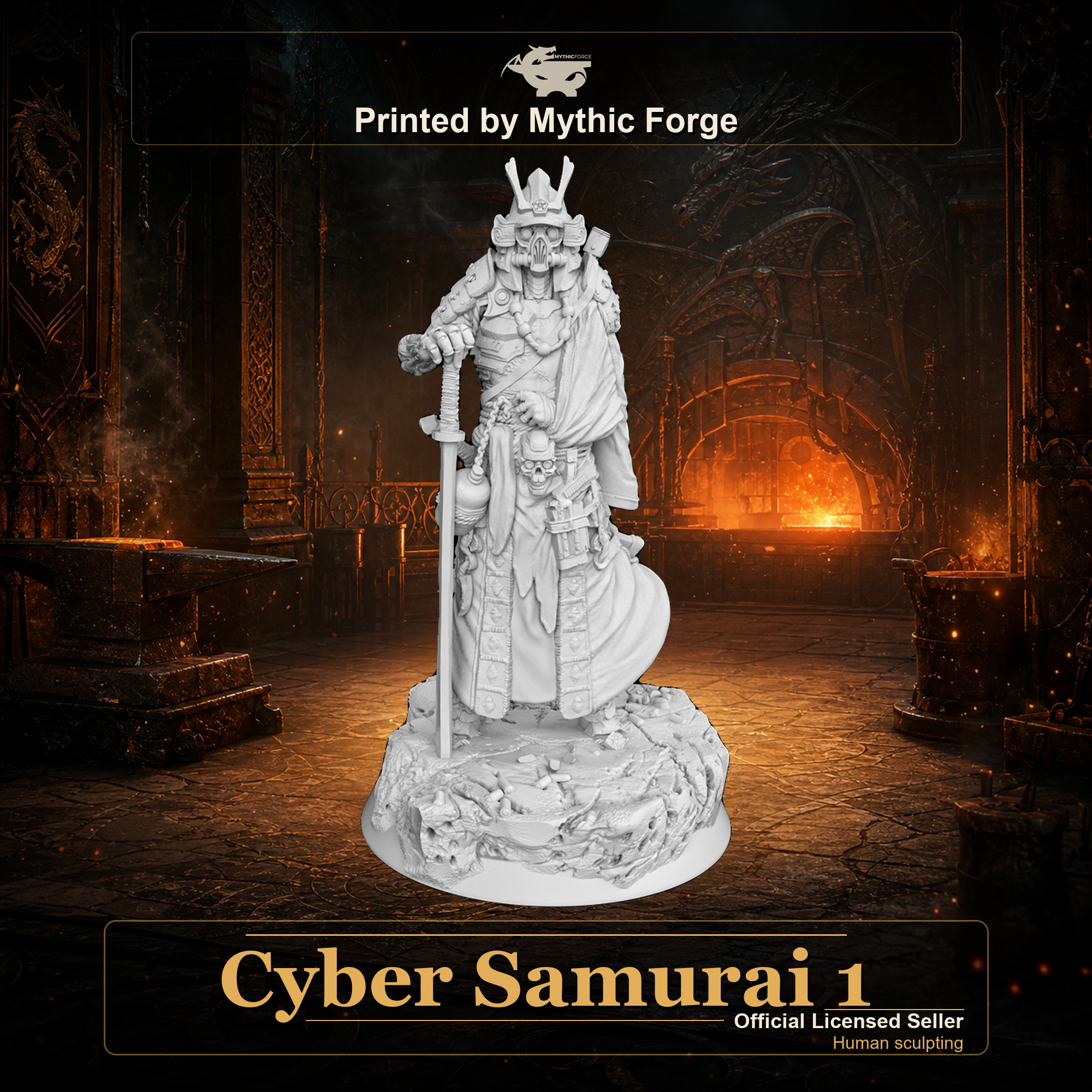 Cyber Samurai 1 printed by Mythic Forge