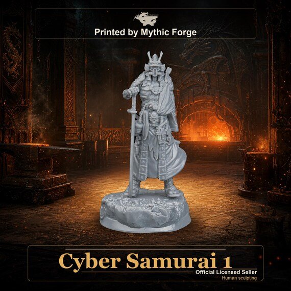 Cyber Samurai 1 printed by Mythic Forge