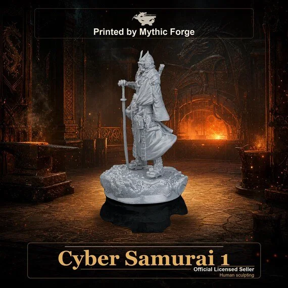 Cyber Samurai 1 printed by Mythic Forge