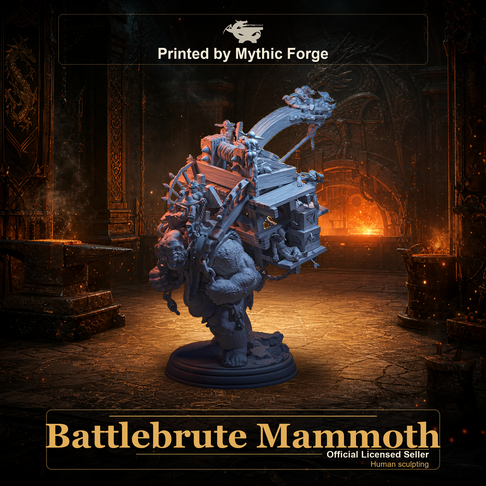 Battlebrute Mammoth printed by Mythic Forge