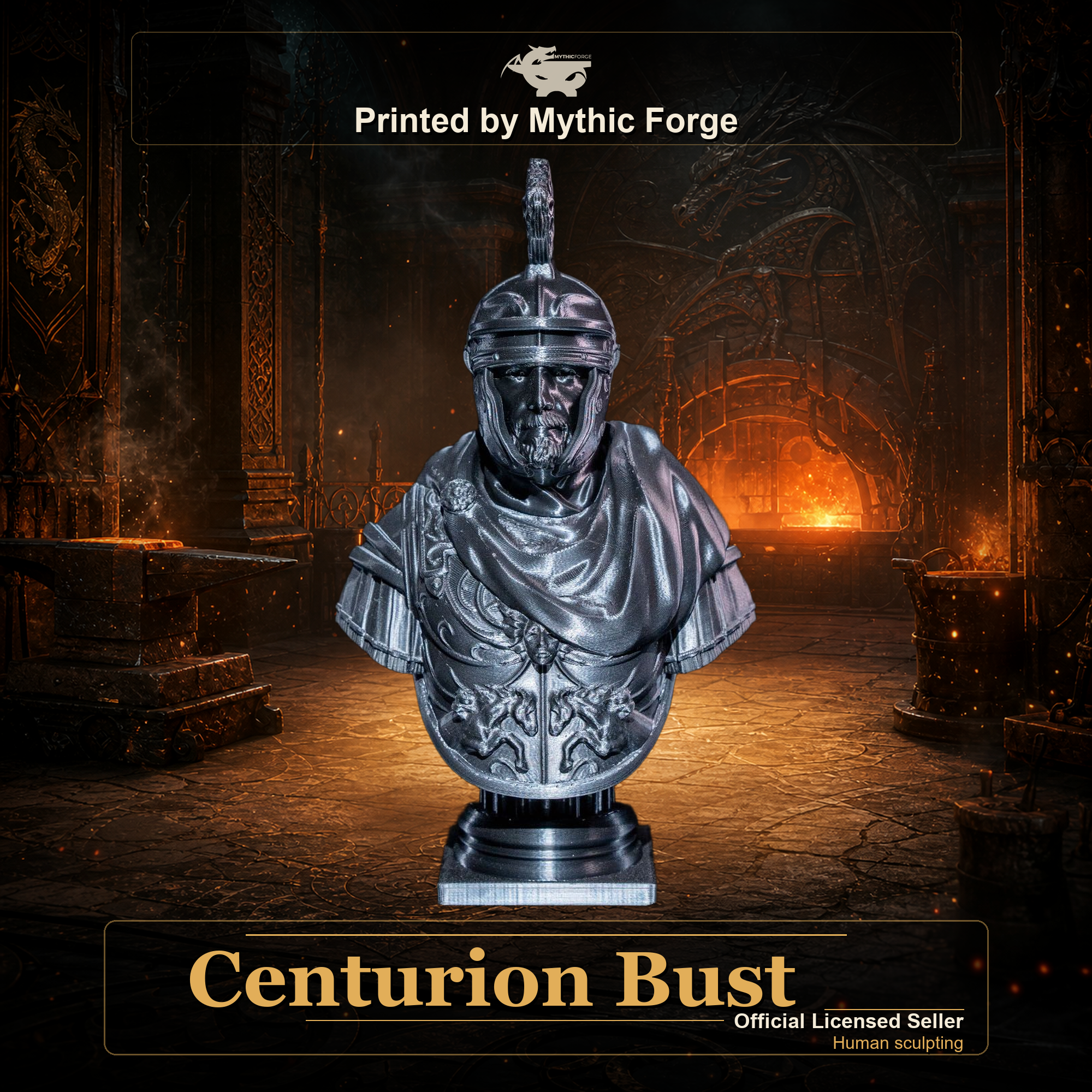 Centurion Bust resin painting bust printed by Mythic Forge