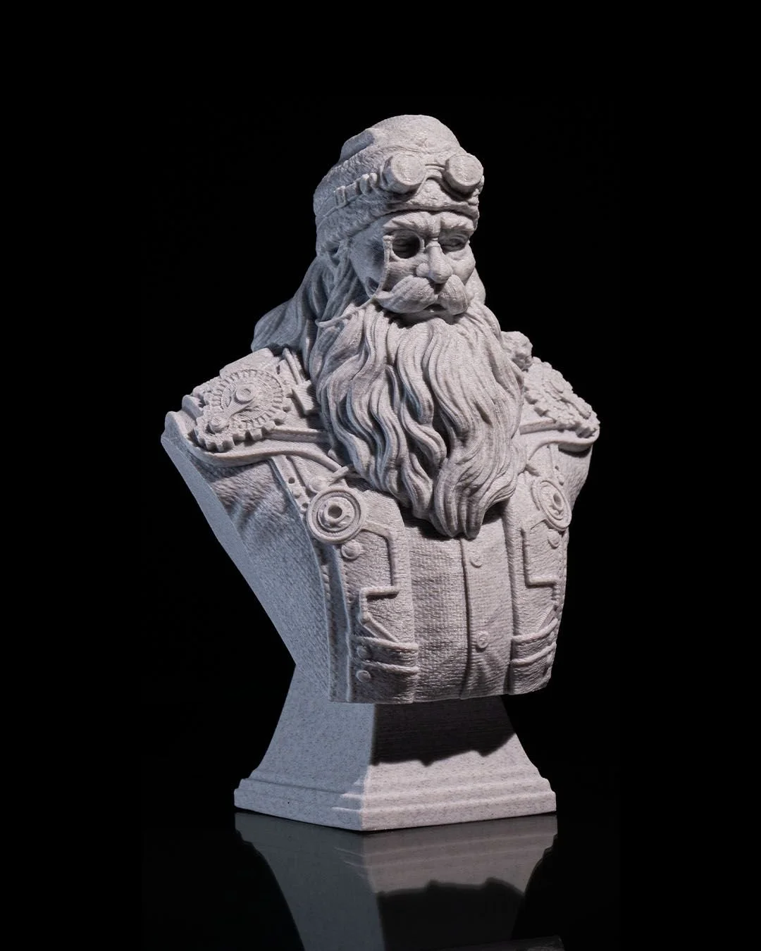 Father Christmas Steampunk Bust resin painting bust printed by Mythic Forge