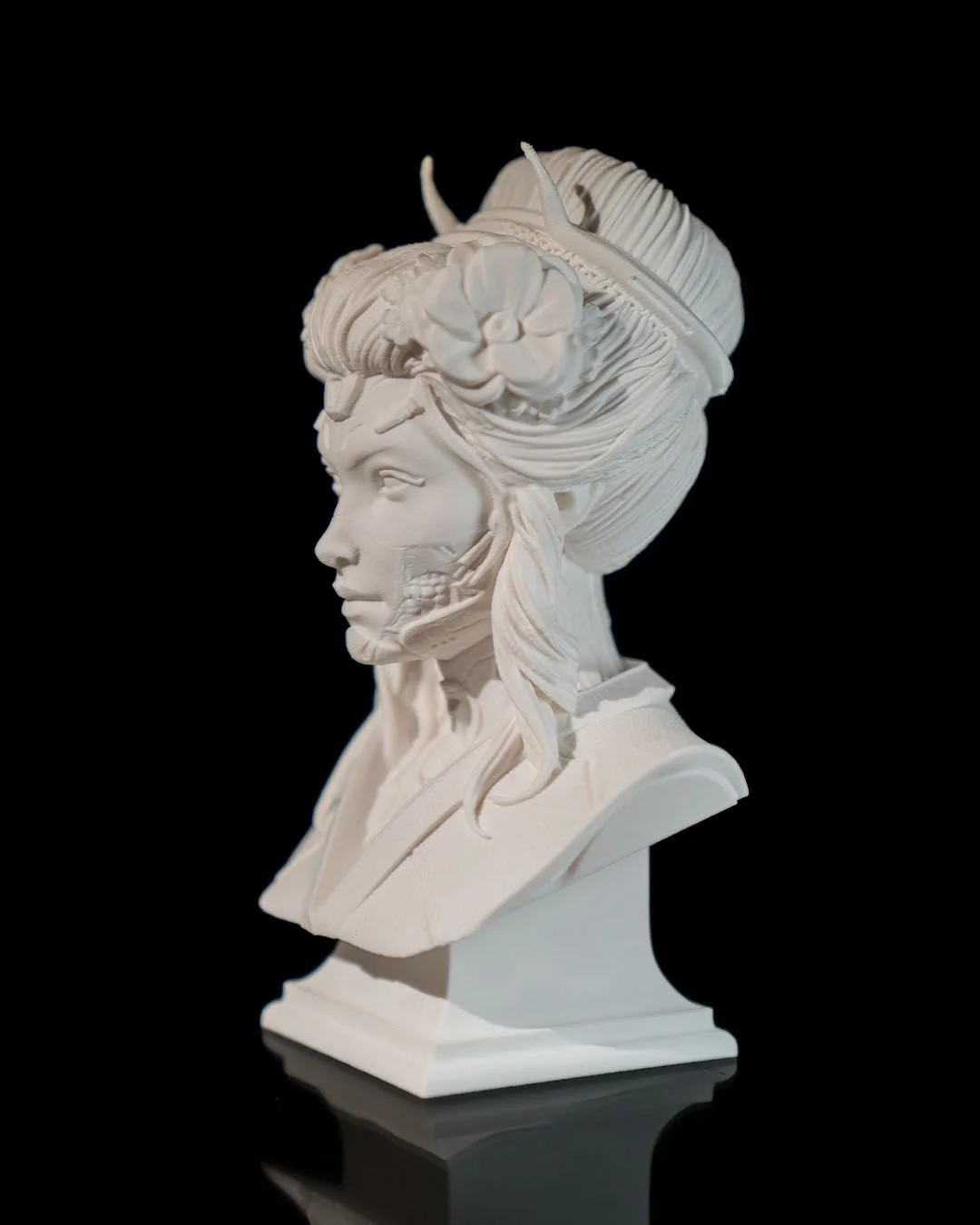 Imprints of a Geisha Bust resin painting bust printed by Mythic Forge