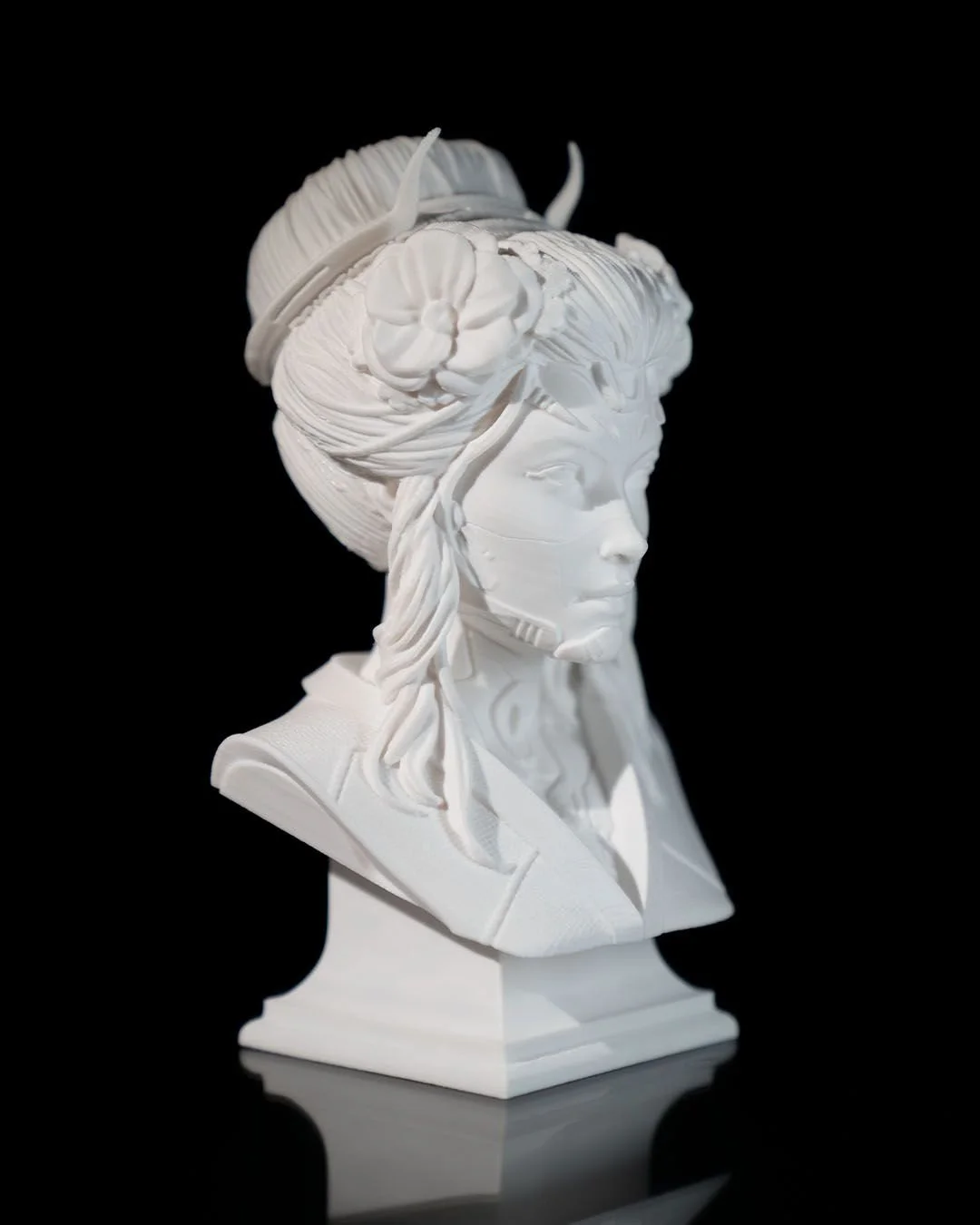 Imprints of a Geisha Bust resin painting bust printed by Mythic Forge