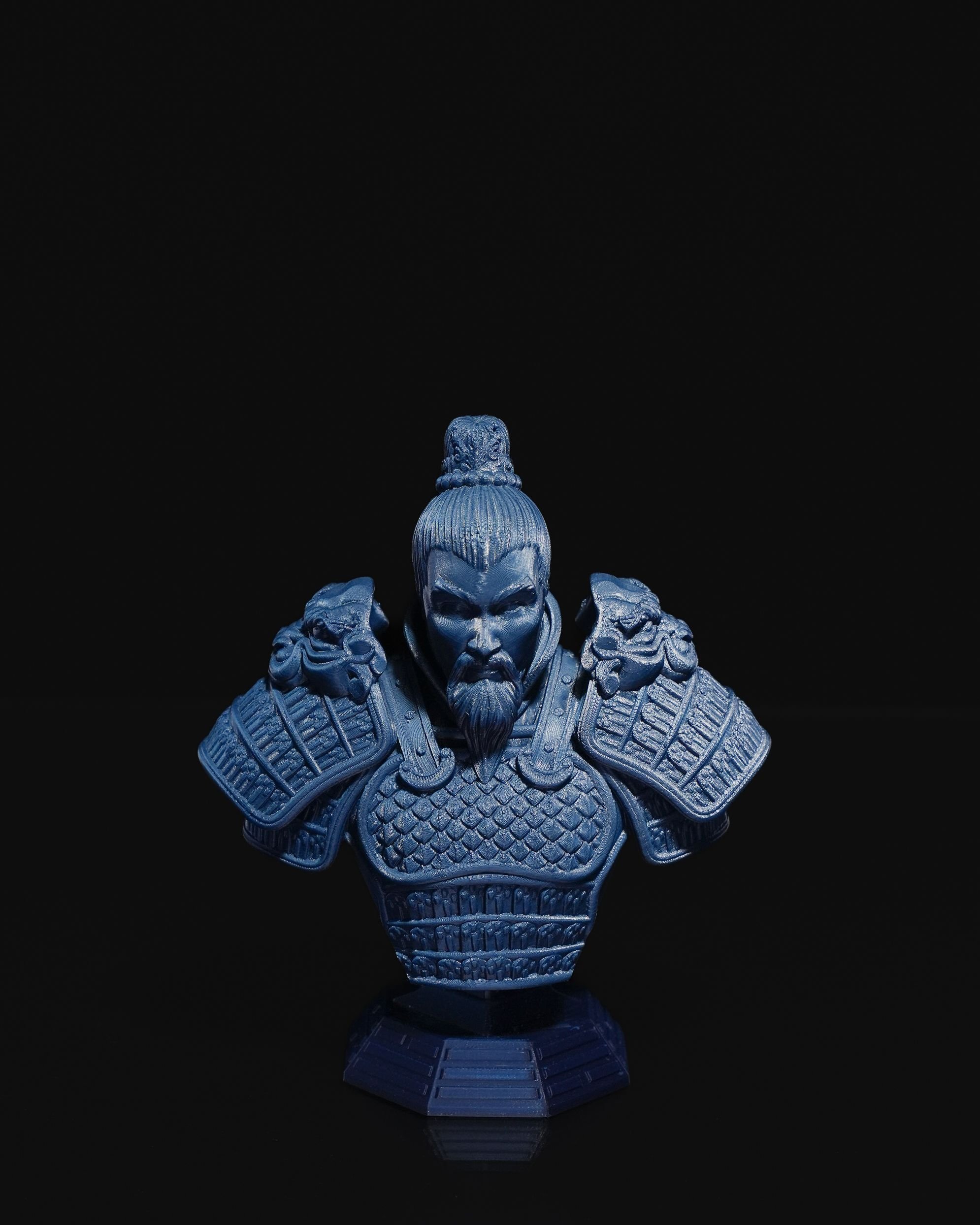 Jian Warrior Bust resin painting bust printed by Mythic Forge