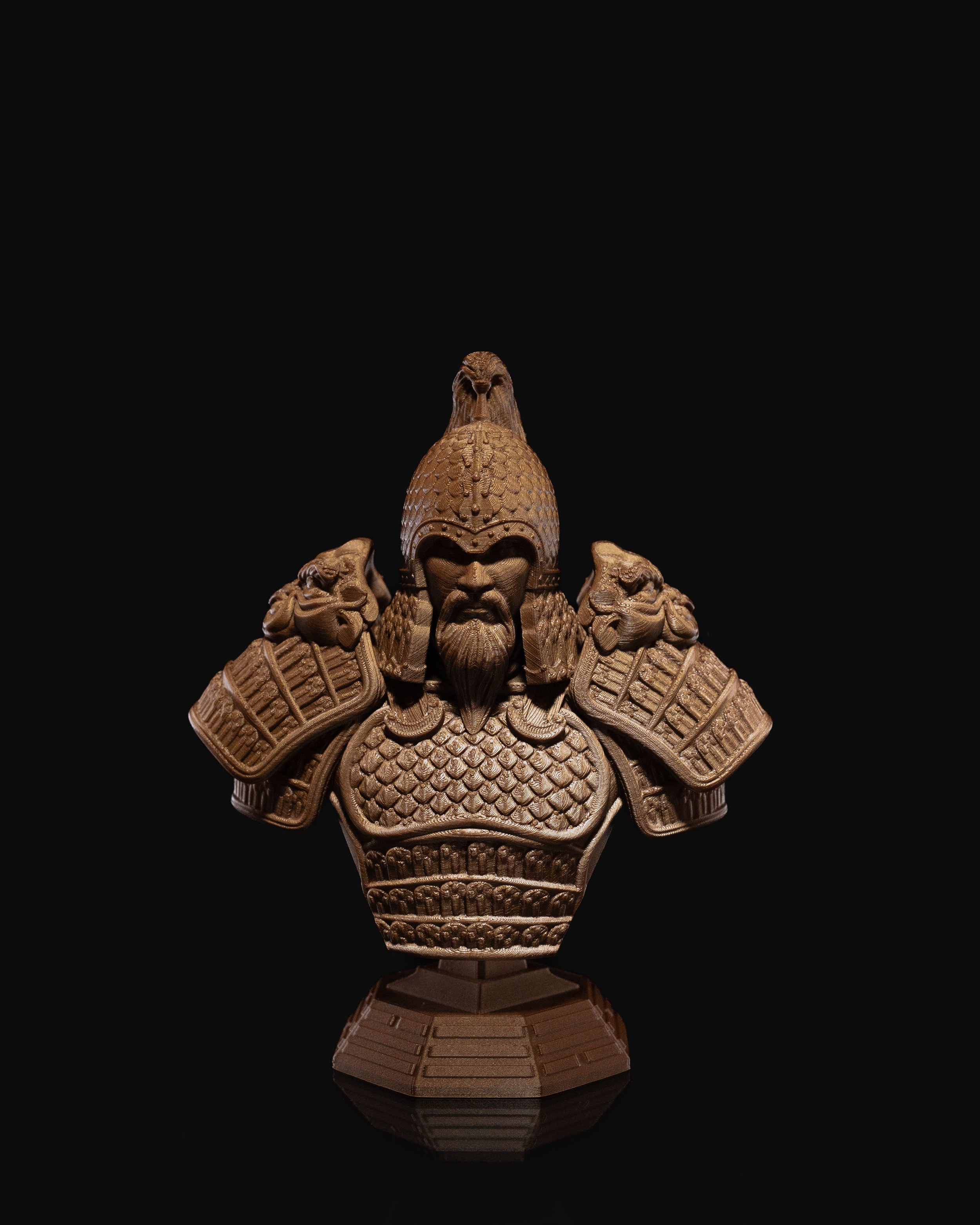 Jian Warrior Bust resin painting bust printed by Mythic Forge