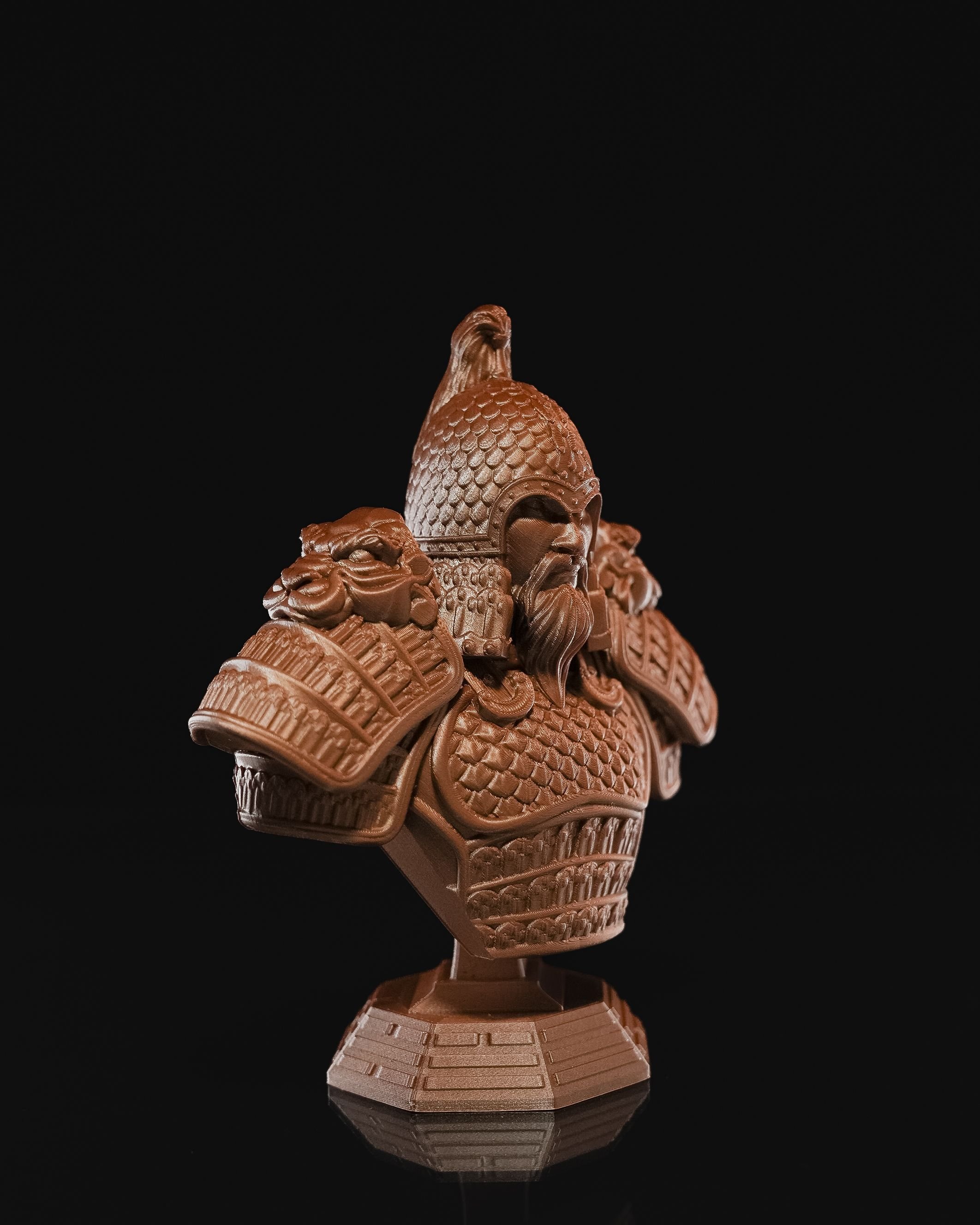 Jian Warrior Bust resin painting bust printed by Mythic Forge