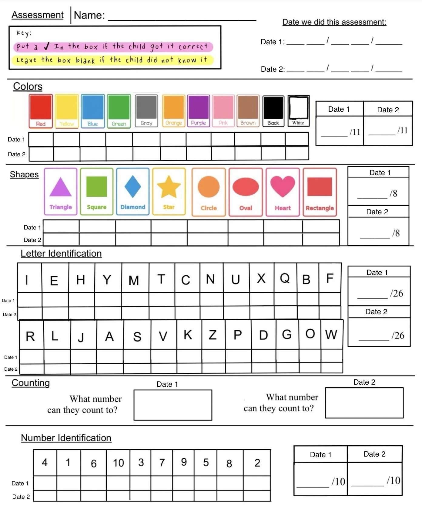Assessment and Assessment Score Sheet