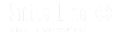 Logo with text 'Smile Line made in Switzerland' and a smiling face icon