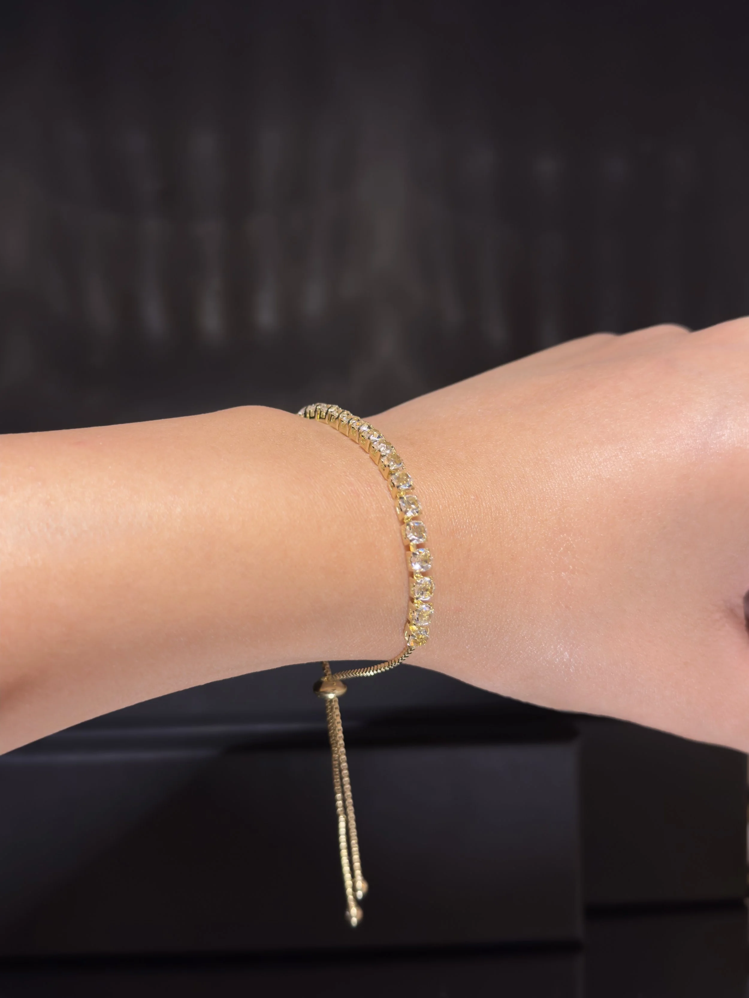 Signature Adjustable Tennis Bracelet – Gold
