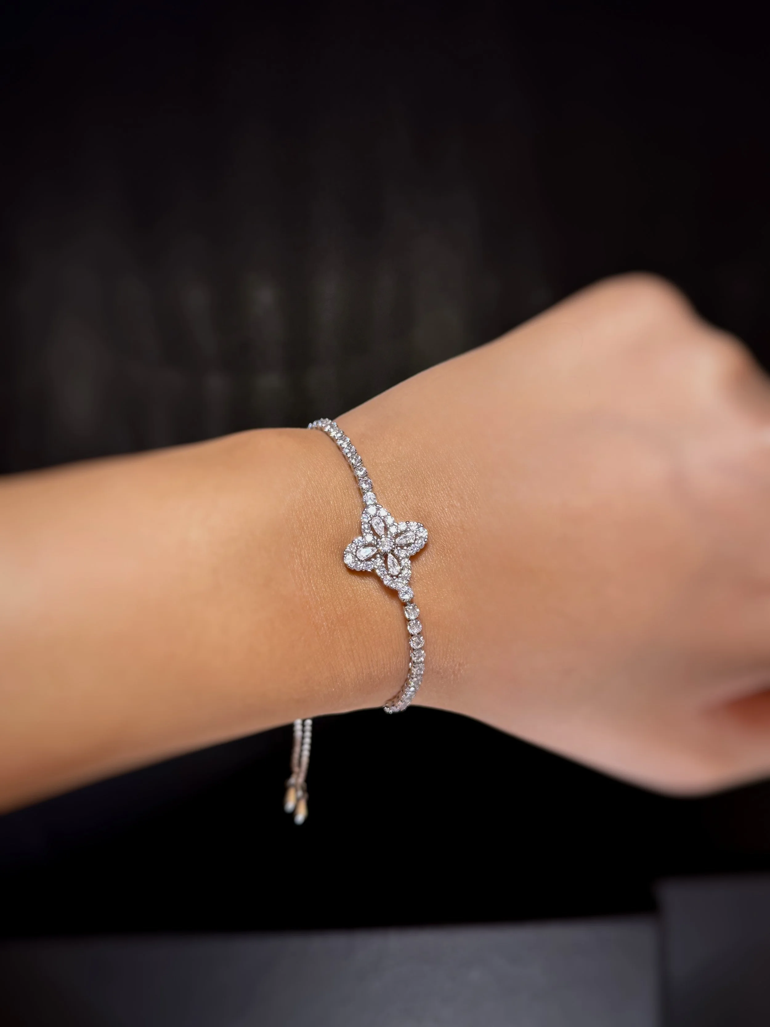 Clover Tennis Bracelet - Silver