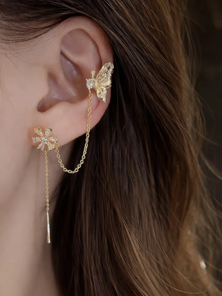 Luna Butterfly Chain Earring
