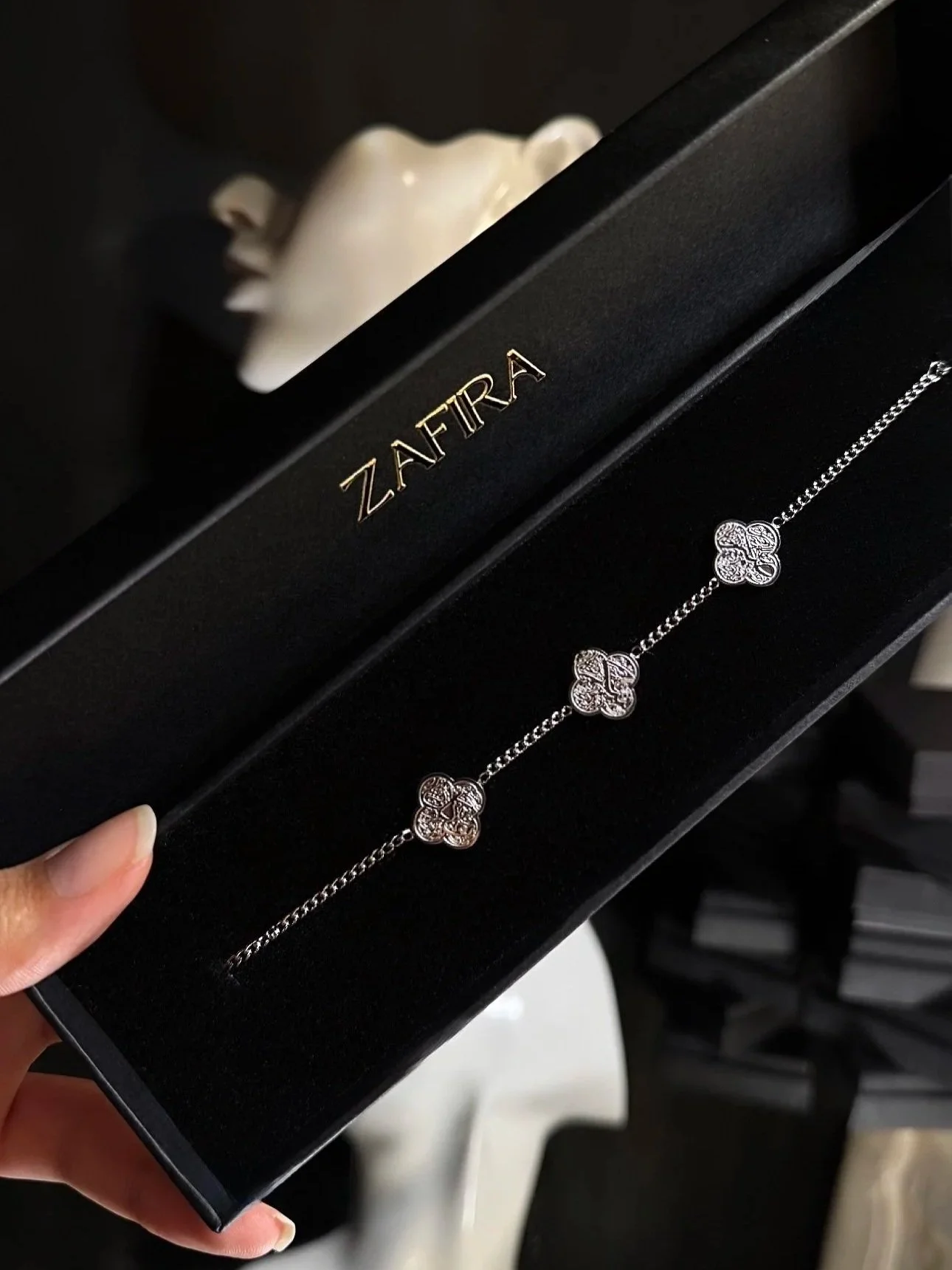 Silver Sabr, Tawakkul & Shukr Motif Bracelet - 18k Gold Plated