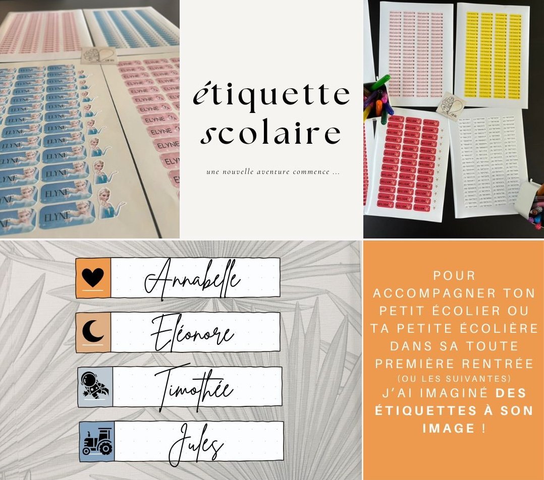ÉTIQUETTES SCOLAIRES
