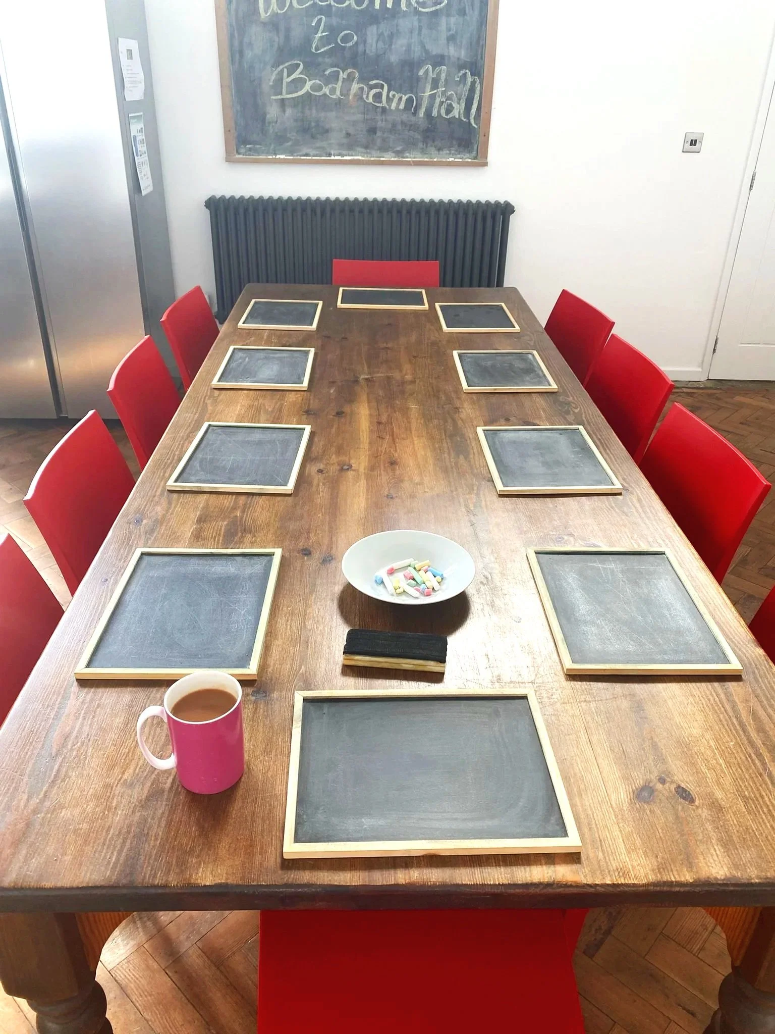 Dining Table that doubles up as an Arts & Crafts station.

We can supply tables and chairs for up to 26 people.