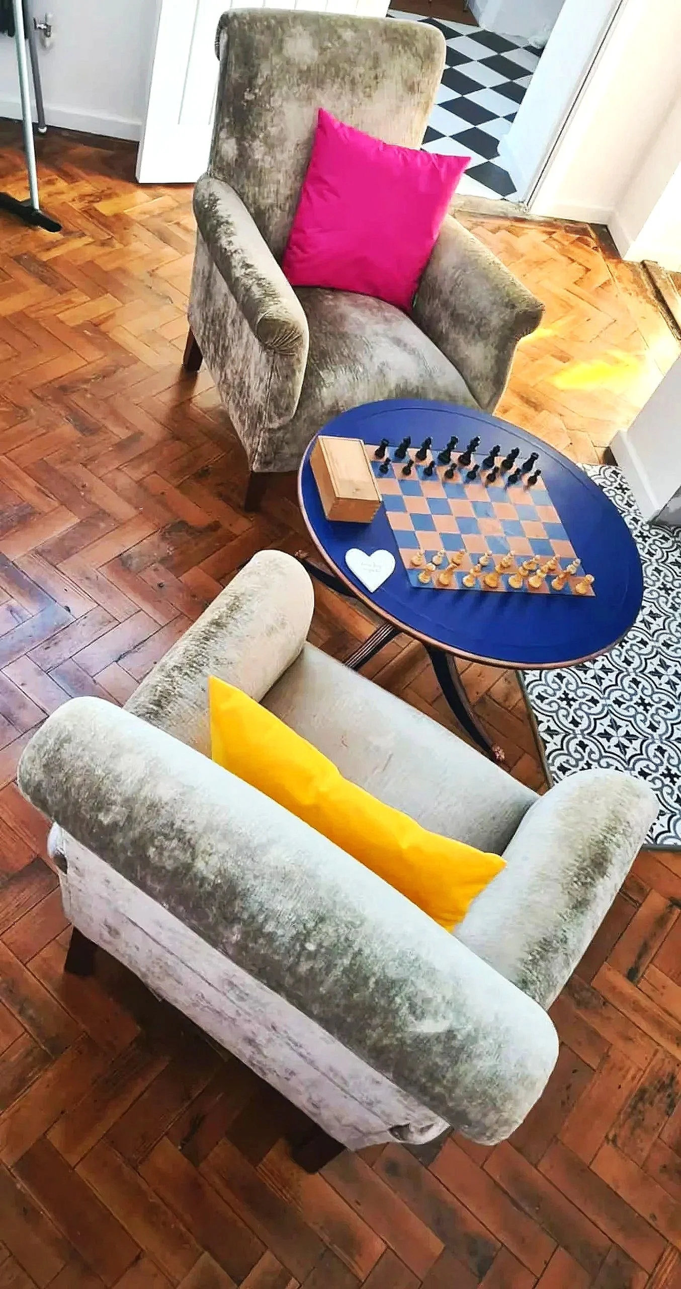 Lovely corner for chess, reading or just chatting