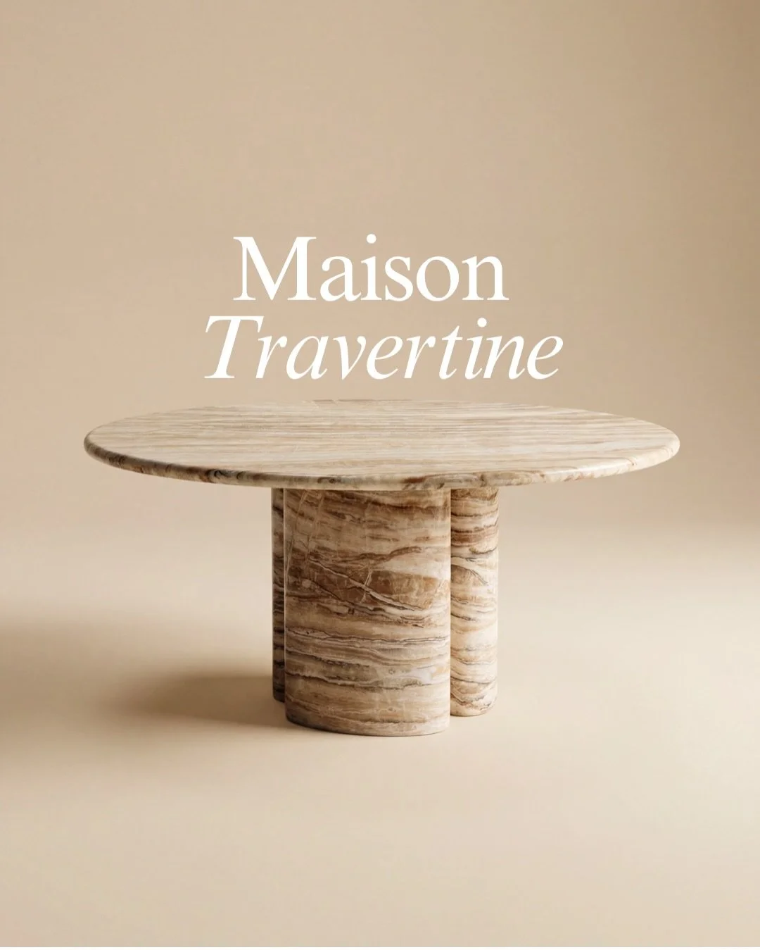 Una colecci&oacute;n de mesas concebidas como piezas arquitect&oacute;nicas, donde el travertino revela su historia en cada veta y cada curva. 

Es dise&ntilde;o pensado para trascender temporadas y convertirse en el coraz&oacute;n del espacio.

📍Ha