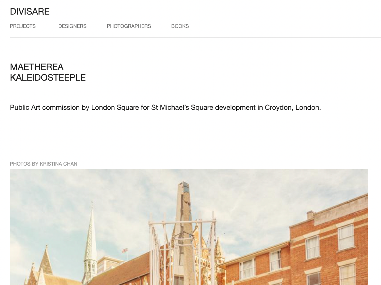 Kaleidosteeple by Maetherea, photography by Kristina Chan for At Et Al, published in Divisare.