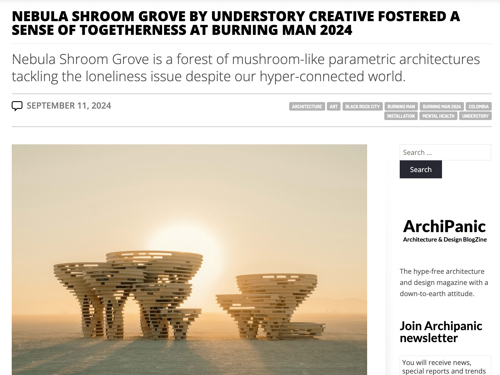 Nebula Shroom Grove by Understory Collective, photographed by Kristina Chan for At Et Al, featured in ArchiPanic.