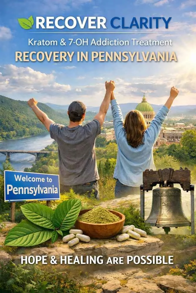 Hopeful recovery scene representing Recover Clarity’s kratom and 7-OH addiction treatment services in Pennsylvania, showing that healing and recovery are possible.