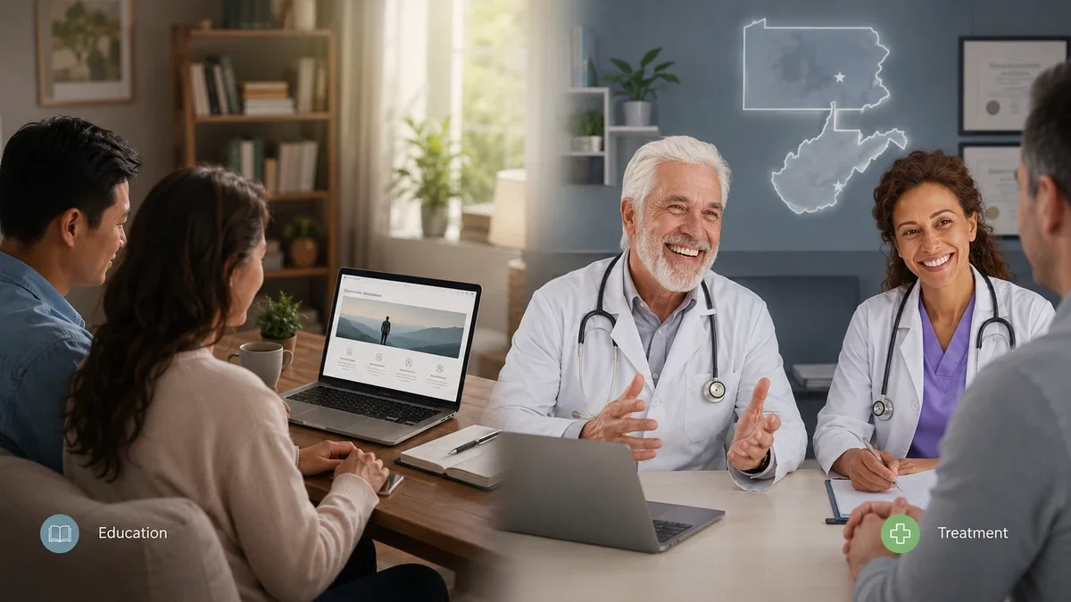 Recover Clarity physicians explain the difference between general addiction education and individualized treatment services available in Pennsylvania and West Virginia.