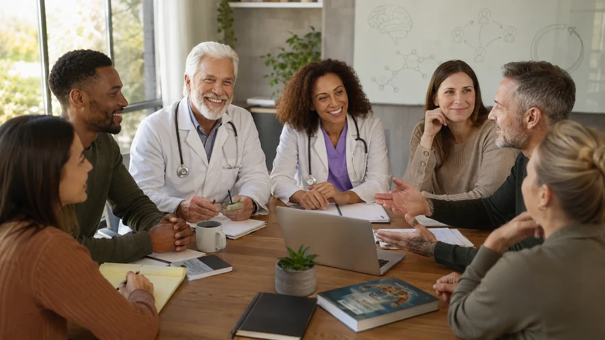 Physicians, behavioral-health professionals, and people with lived recovery experience collaborate on Recover Clarity addiction education courses.