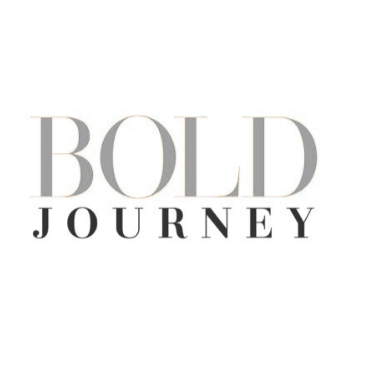 Text reading "BOLD" in large gray letters with "JOURNEY" in smaller black letters underneath on a white background.