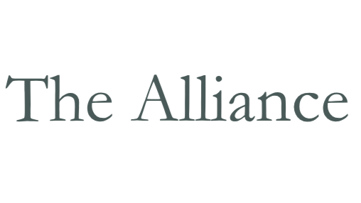 Logo for The Alliance with the words 'The' and 'Alliance' in a modern font.