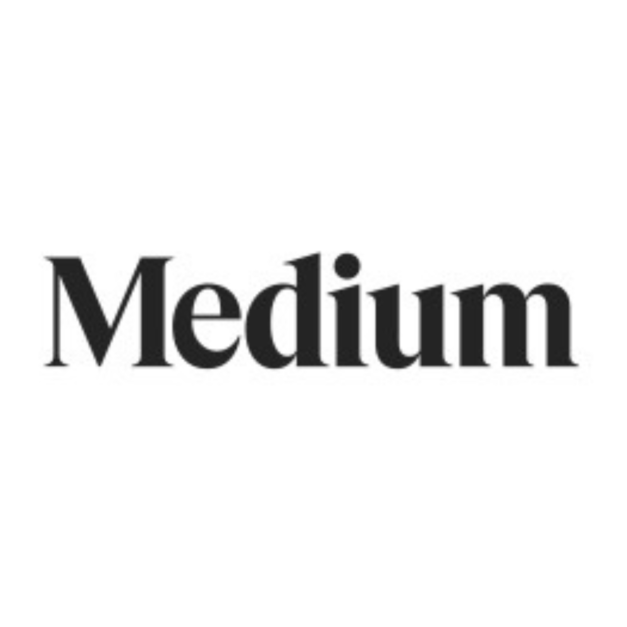 The word 'Medium' in bold black font on a white background.