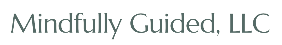 Text reading "Mindfully Guided, LLC" in a serif font on a plain background.