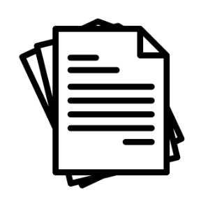 Stack of documents or papers with text.