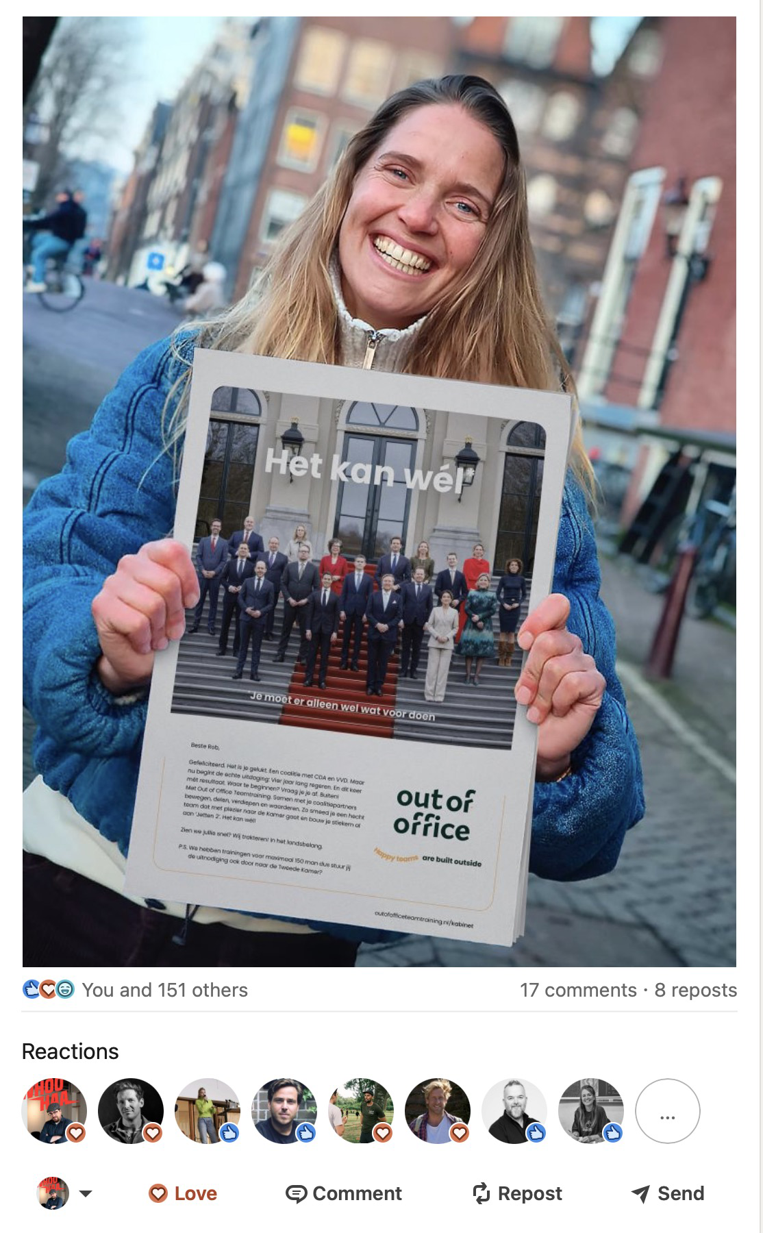 Inhaker Out of Office op LinkedIn