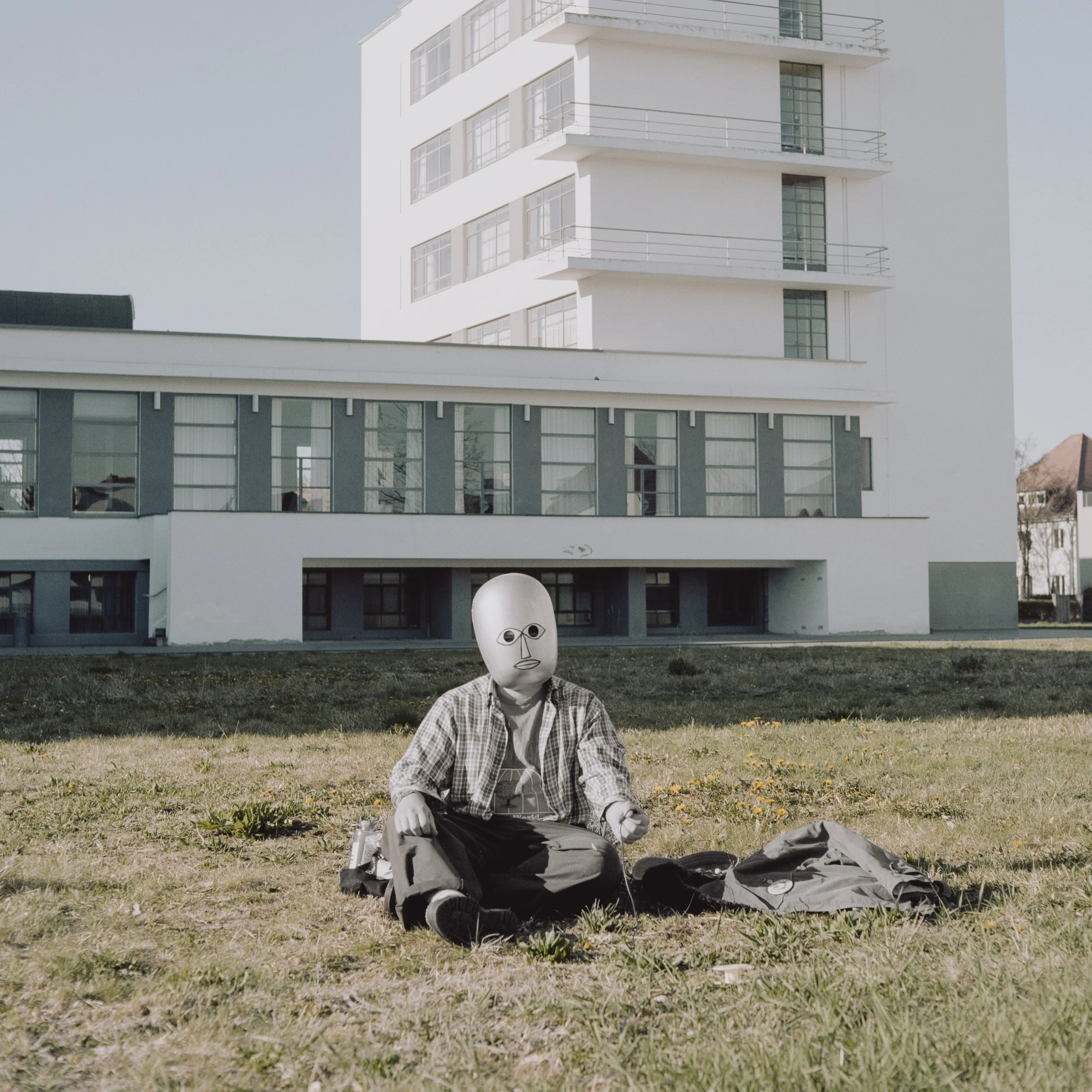Self-Portrait as Bauhaus Ghost, Bauhaus Dessau, Germany.