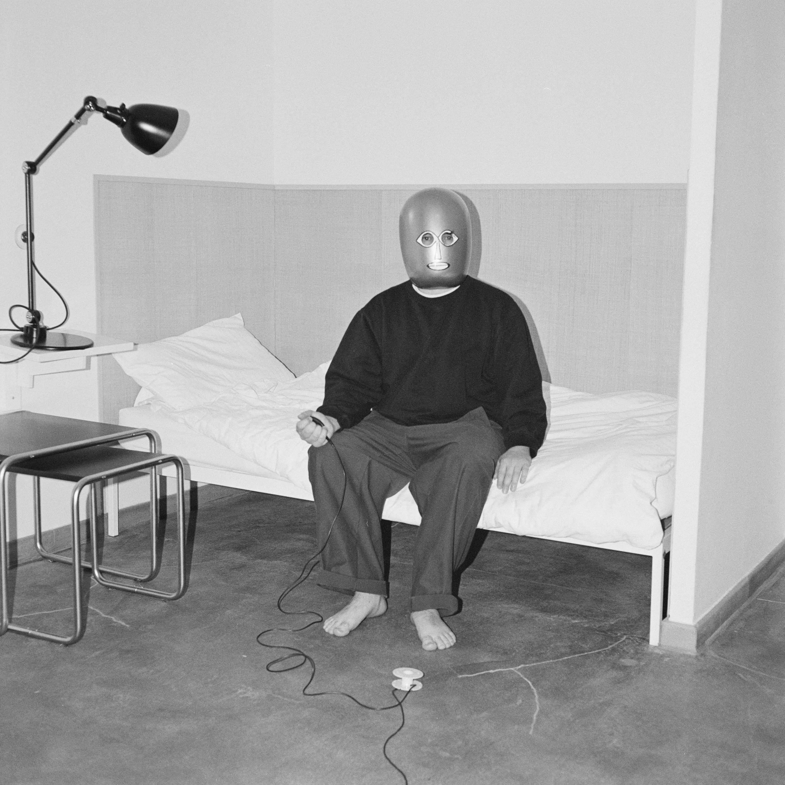 Self-Portrait as Bauhaus Ghost. Prellerhaus, Bauhaus Dessau, Germany.