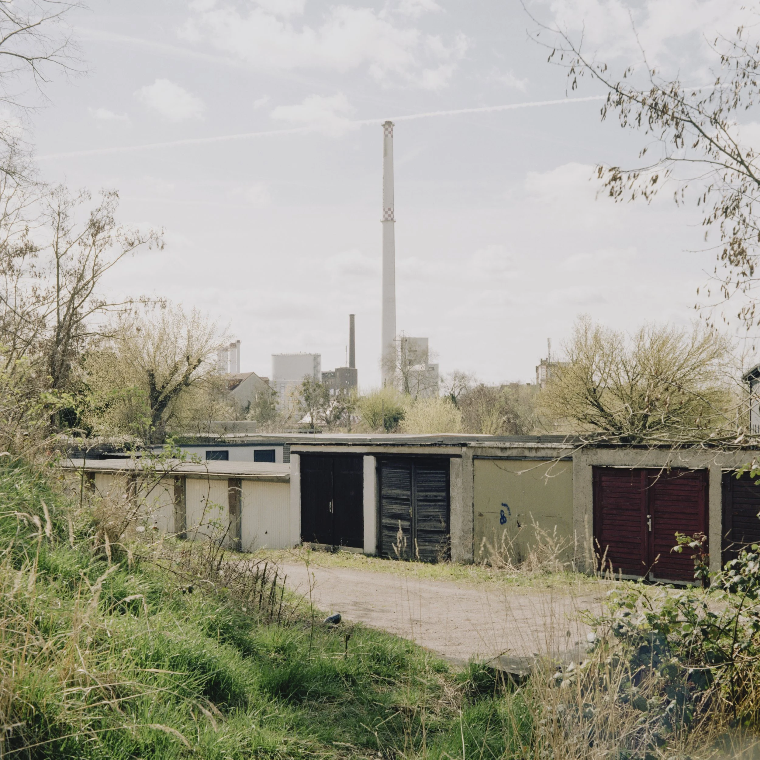 Looking out towards the declining industrial areas in the North West of Dessau. Dessau, Germany.