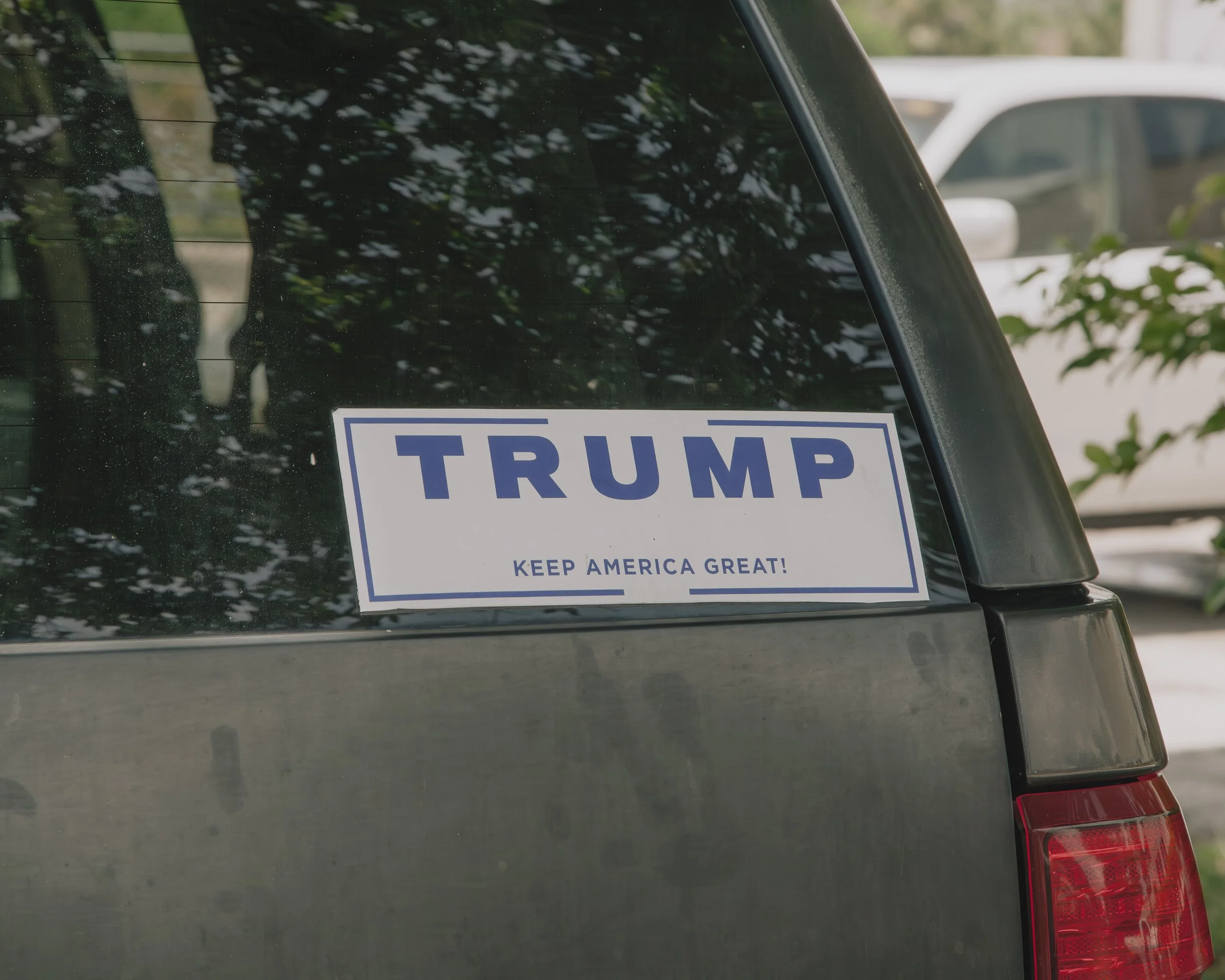 Trump 2016 Bumper Sticker ("Pence" and "2016" removed). Palm Bay, Florida.