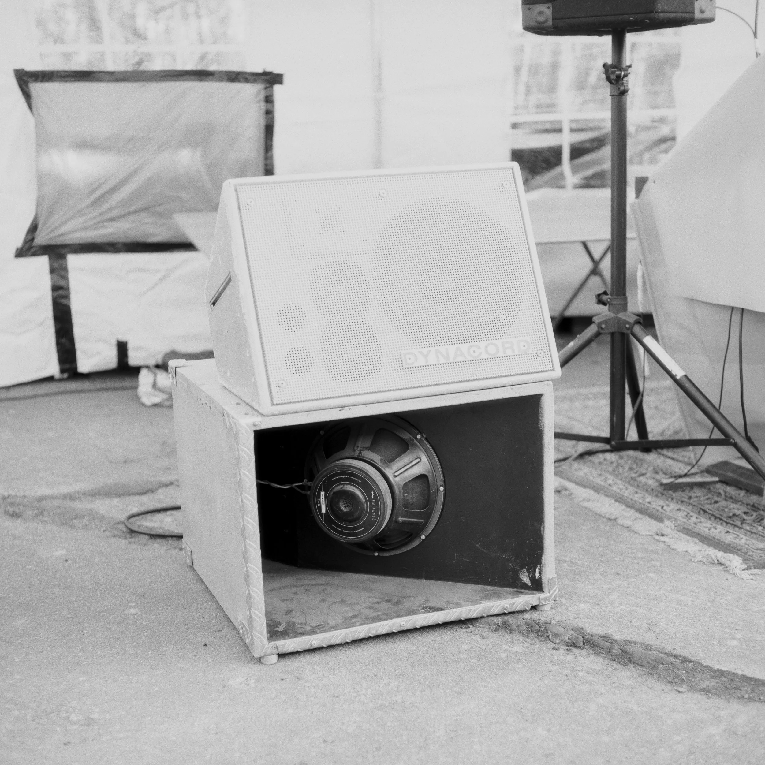 Sound System belonging to local artists that populate the disused industrial areas in Dessau. Dessau, Germany. 