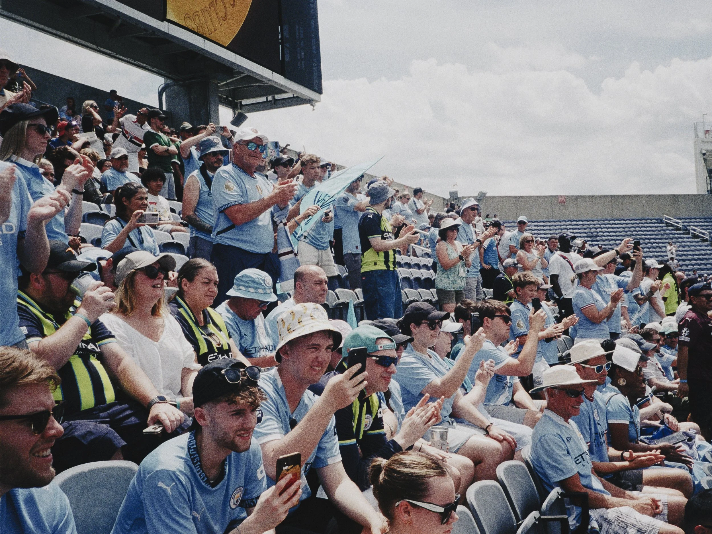 Manchester City Fans. Camping World Stadium, Orlando, Florida.