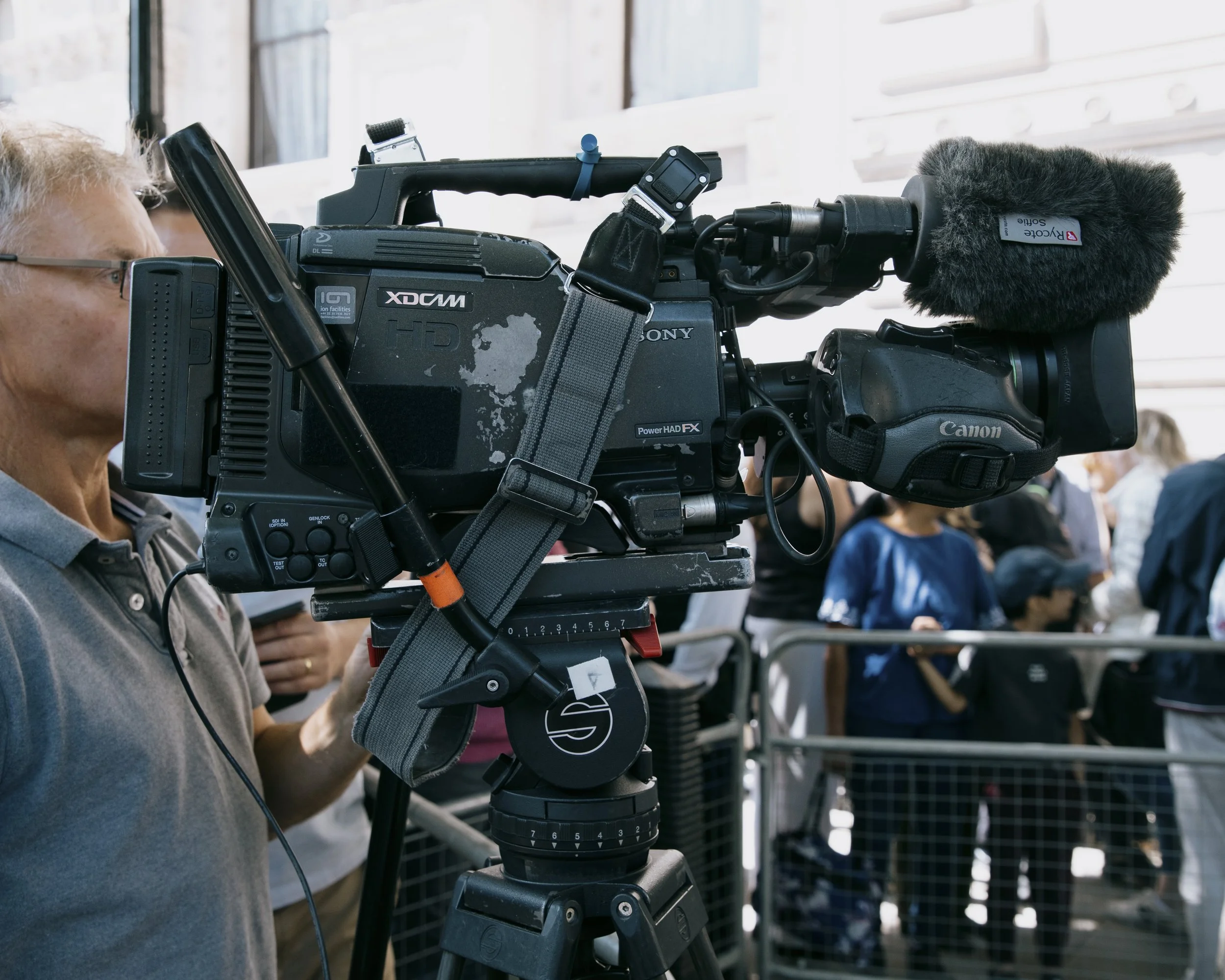 News Camera. Andy Burnham Inauguration, London, UK