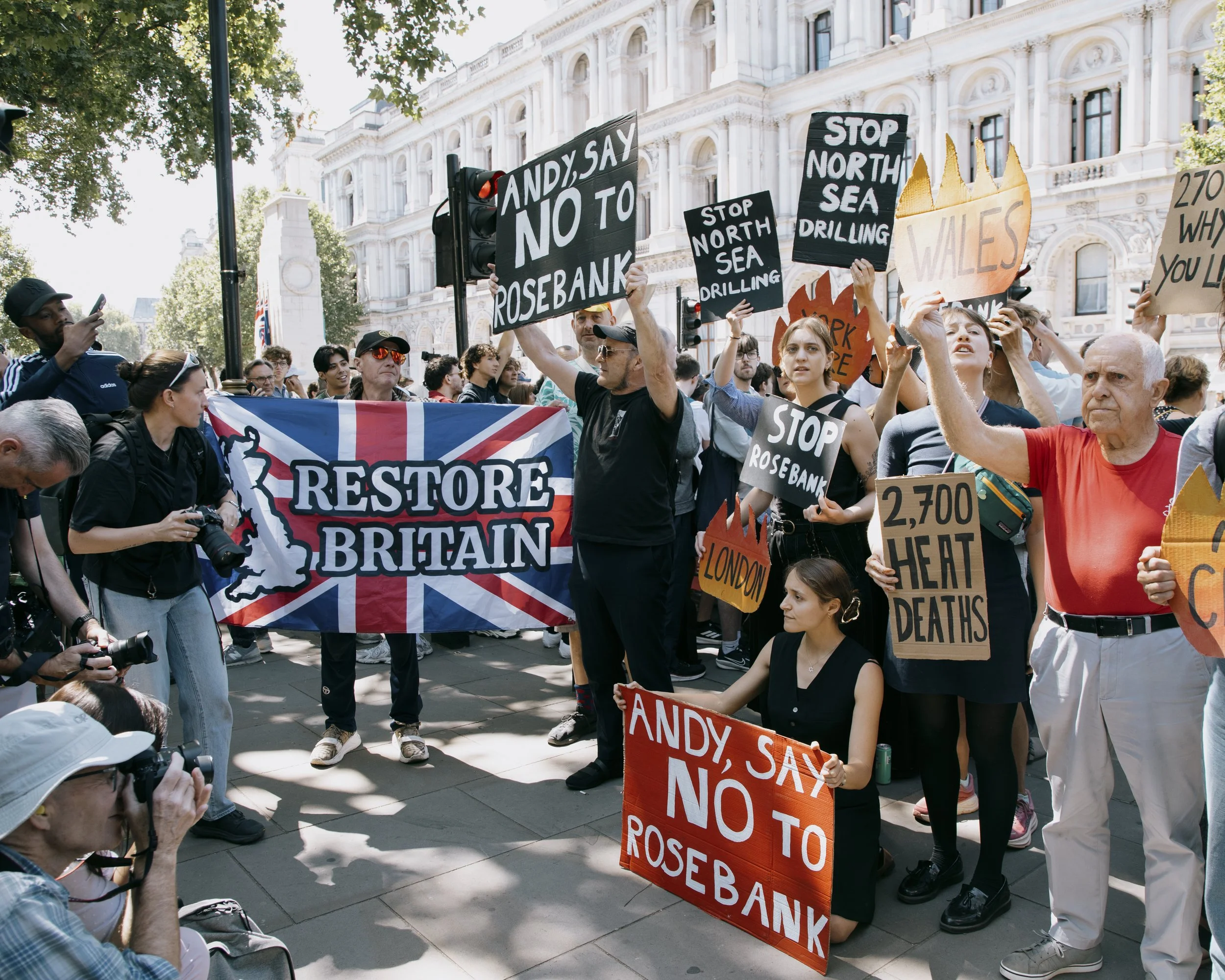 Protesters. Andy Burnham Inauguration, London, UK