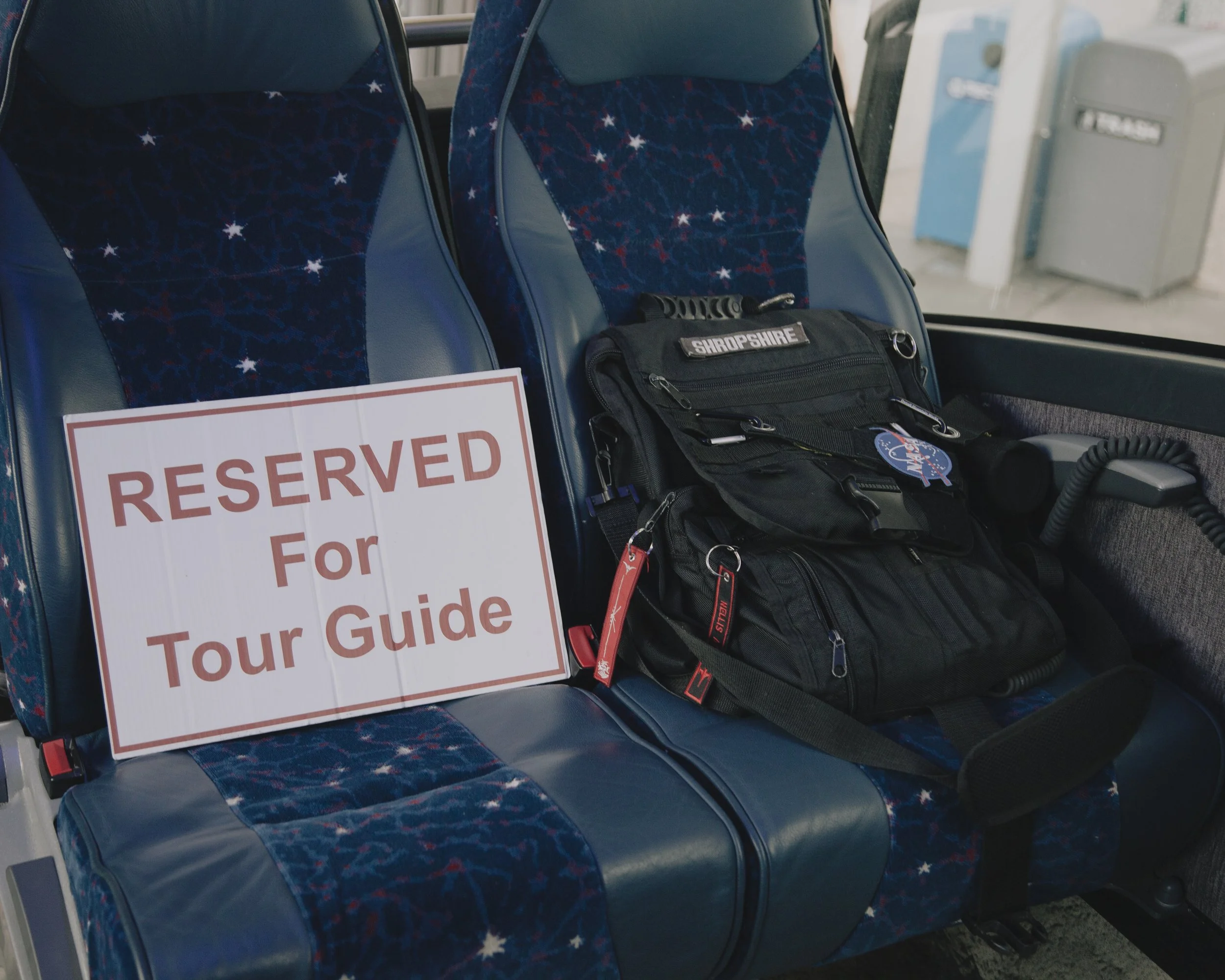 Tour Bus. Kennedy Space Centre, Brevard County, Cape Canaveral, Florida.
