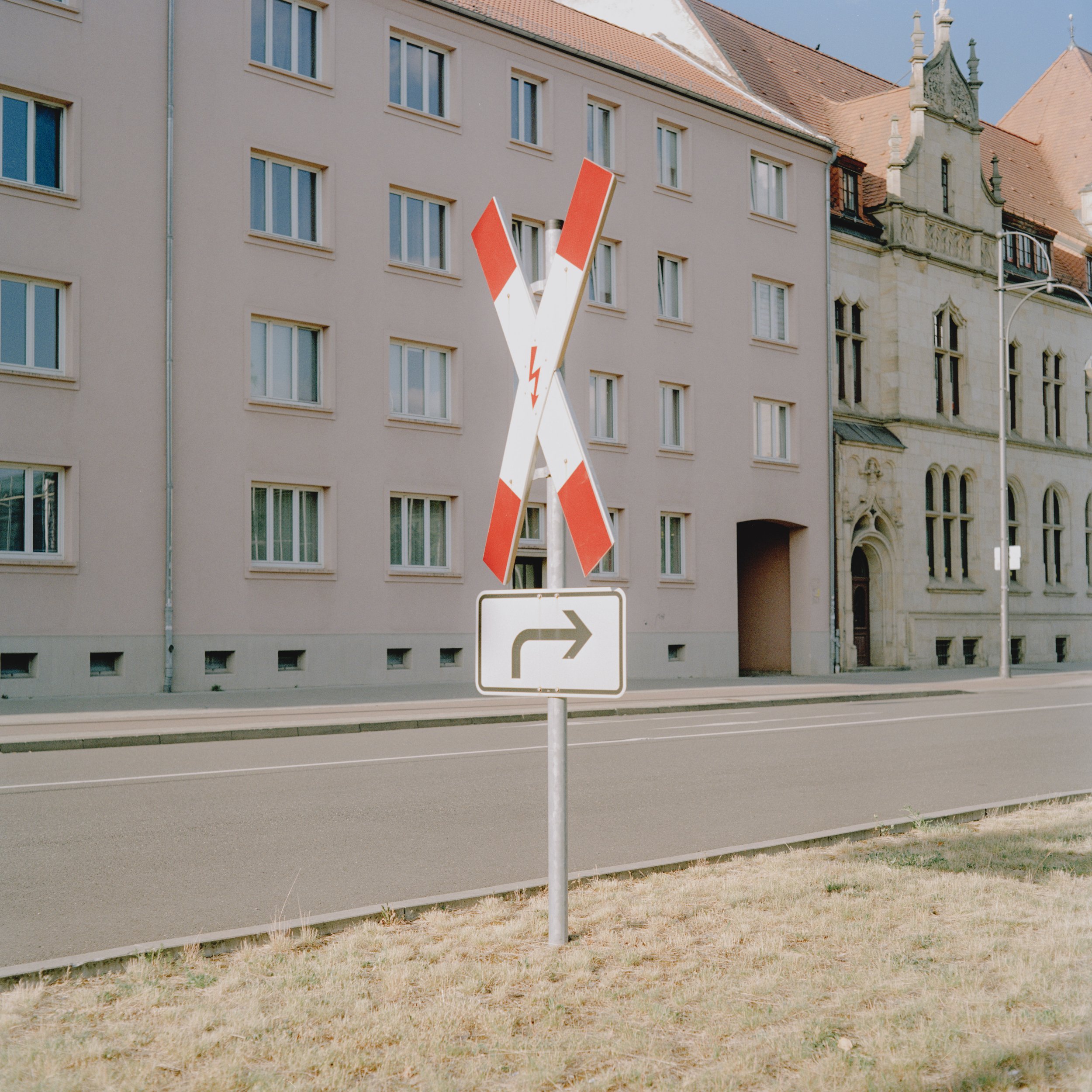 Warning Sign, Dessau, Germany.