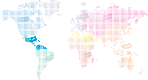 A colorful graph with multiple groups labeled Group V, Group U, Group W, Group X, Group Y, and Group Z, each represented by different colored bars and percentages.