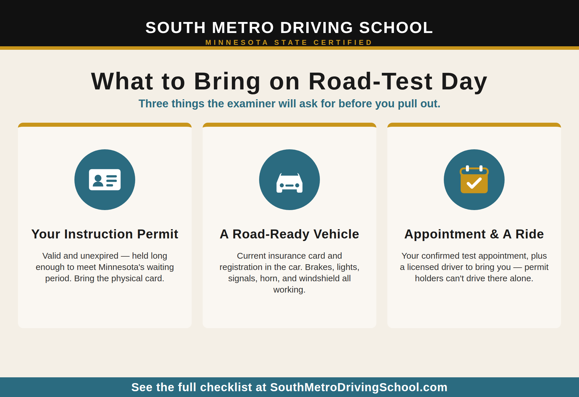 What to Bring on Road-Test Day