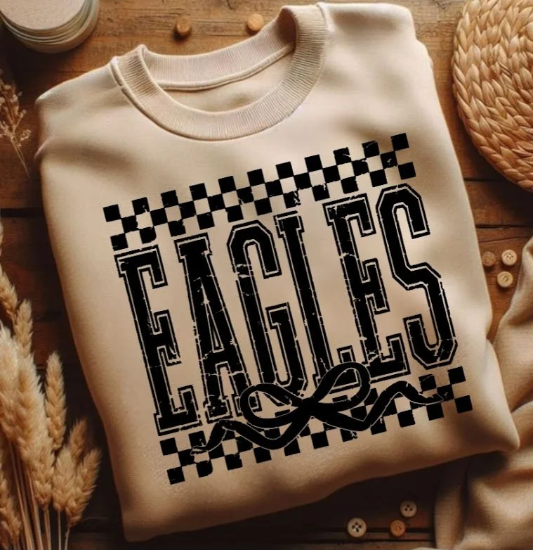 eagles checkered bow sand black.jpg