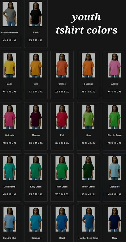 YOUTH TSHIRT COLORS.jpg (Copy) (Copy) (Copy) (Copy) (Copy) (Copy) (Copy) (Copy) (Copy) (Copy) (Copy)