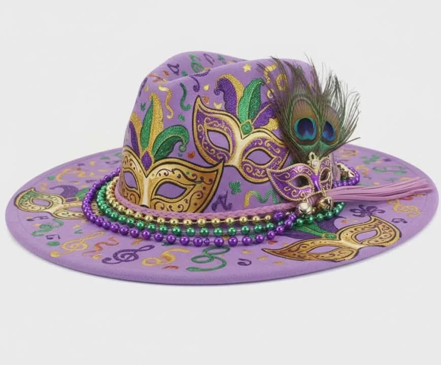 DIY Vegan Suede Rancher Hat Kit Mardi Gras